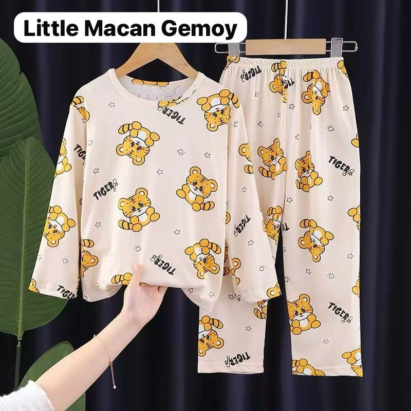 Piyama/Baju Tidur Anak Laki-laki Motif Little Macan Gemoy Umur 4-15 Tahun