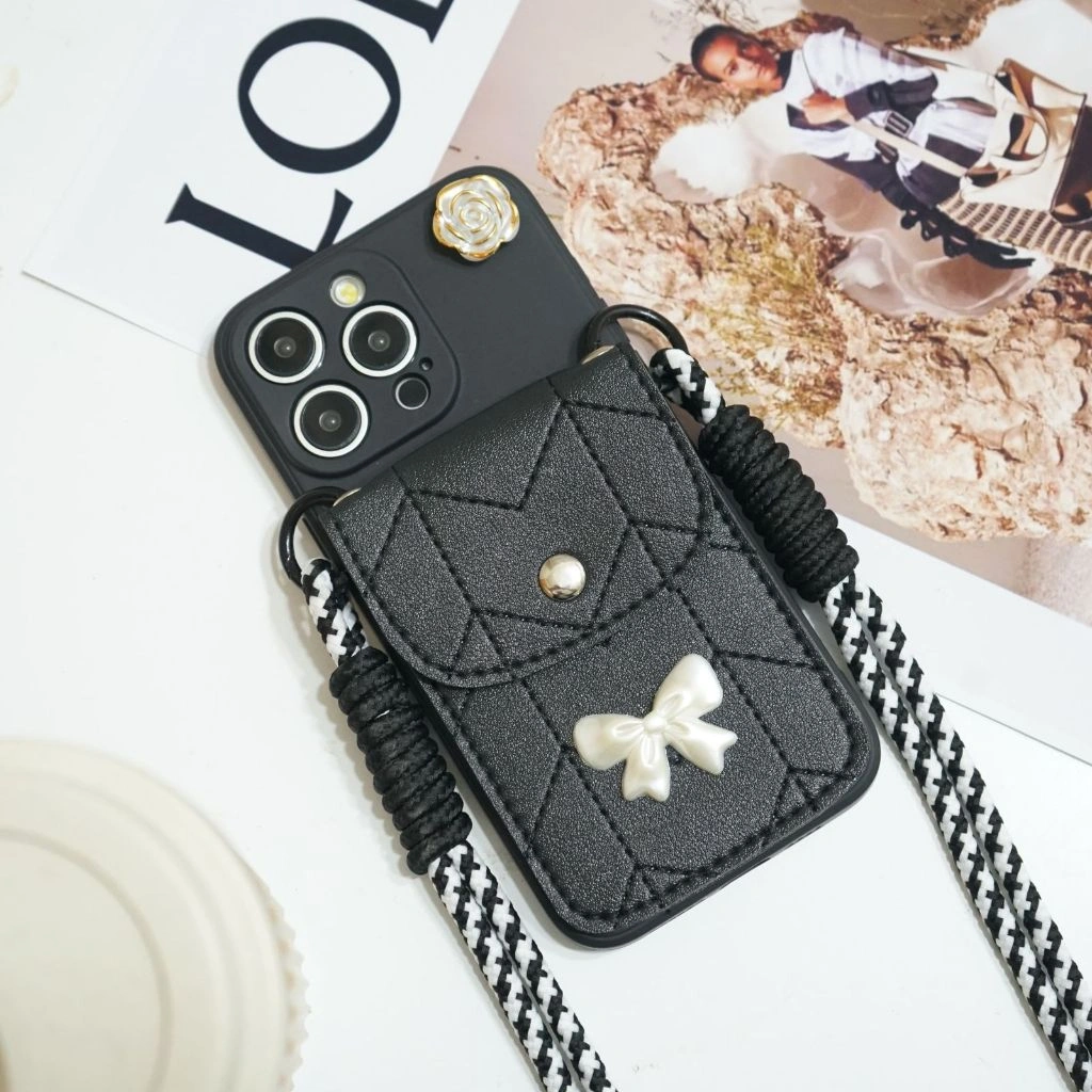 Softcase HP Boni Bag Case [HITAM] For   Oppo/Vivo/Xiaomi/Infinix/IP/Samsung/Realme - Case Dompet Tas