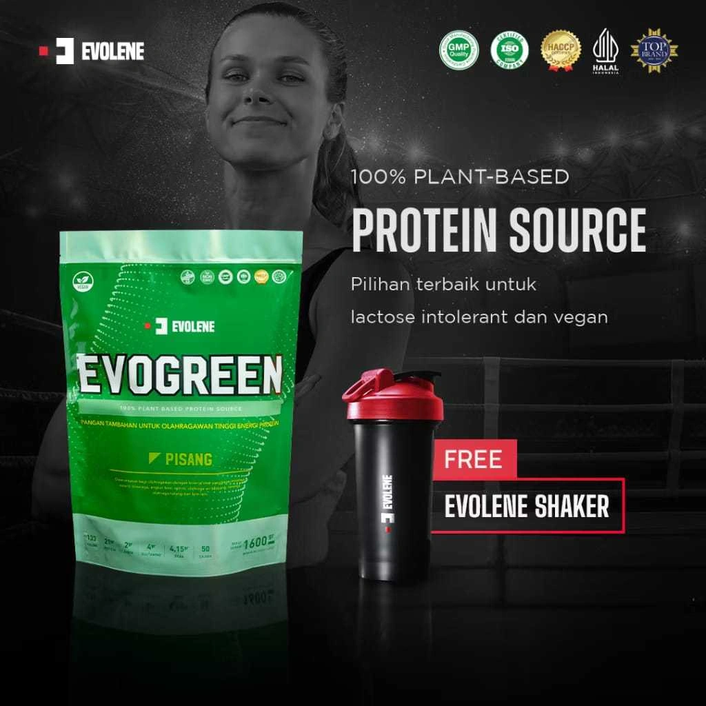 EVOLENE EVOGREEN 50 Sachet 100% Plant Based Protein Vegan Protein Susu Fitness Suplemen Fitness