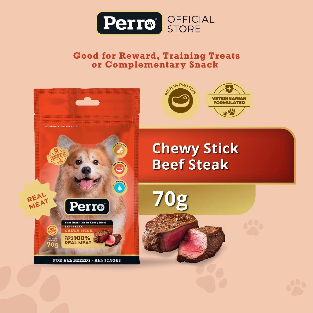 Perro Chewy Stick Beef Steak 70gr