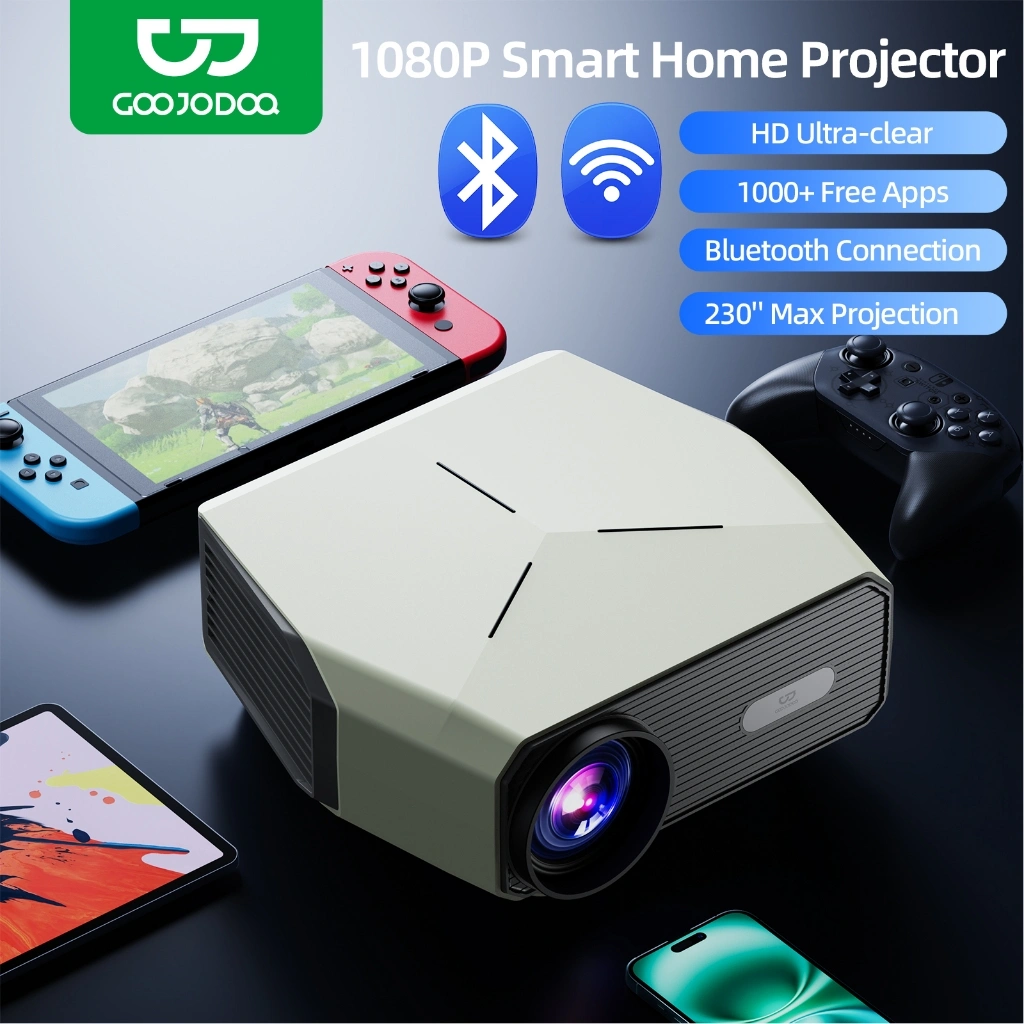 GOOJODOQ 15500LM Proyektor Profesional  Android 8k Wifi Full Hd 1080p Suporta Android Sincronizando a Tela do Smartphone proyektor