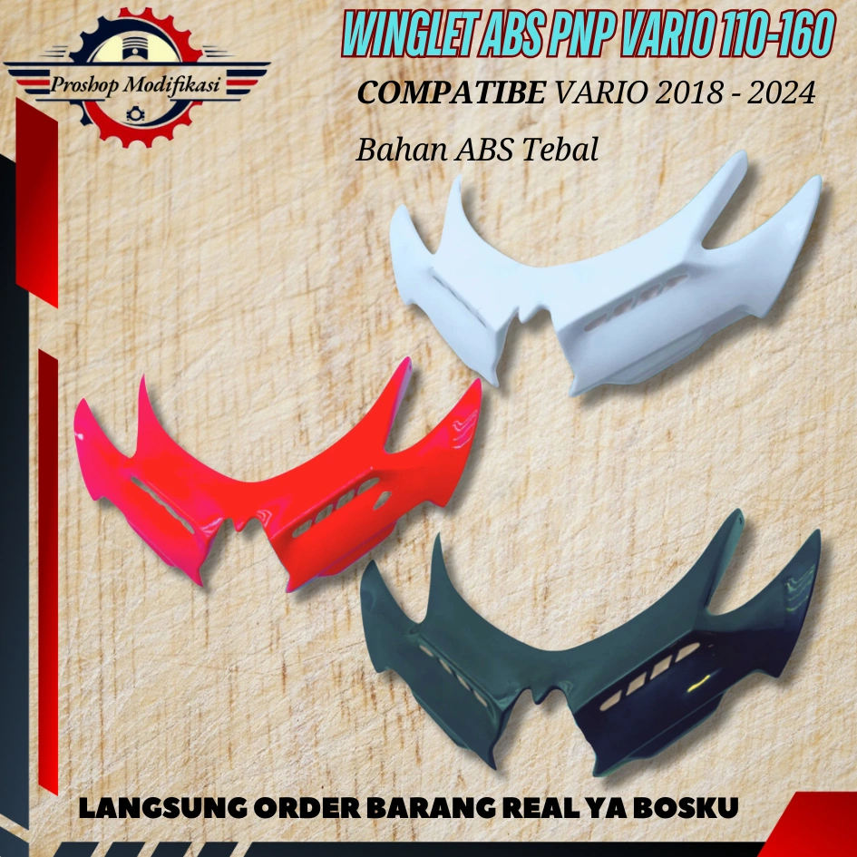 WINGLET VARIO Winglet Depan Vario ABS WINGLET VARIO 125/150 WINGLET VARIO PLASTIK WINGLETVARIO 125 WINGLET VARIO 150 WINGLET VARIO LED OLD WINGLET VARIO LED NEW SPION PCX HUGGER AIRBLADE TAMENG AIRBLADE JALU STANG PCX SPION VARIO WINGLET VARIO KUMIS VARIO