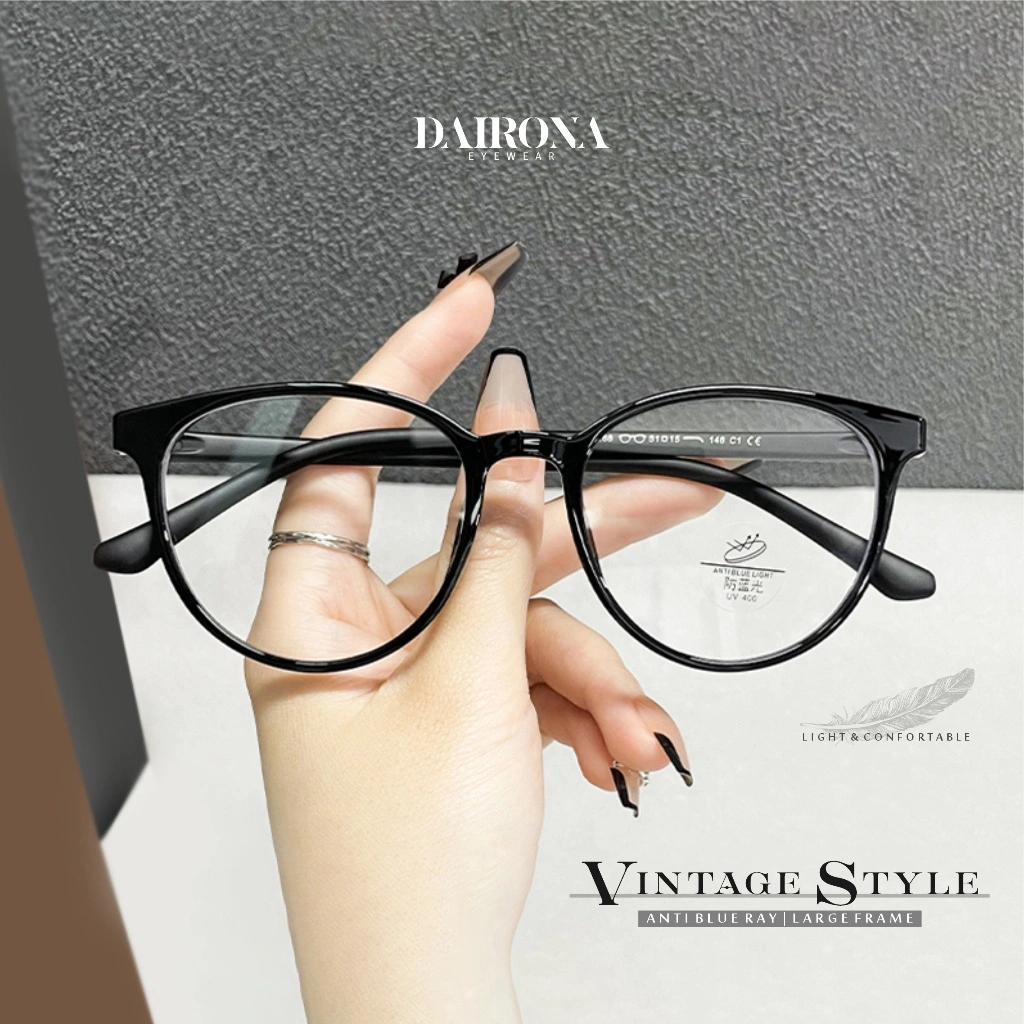Dairona Eyewear Kacamata  Photocromic  MinusAnti Blueray Anti Radiasi Wanita Pria Terbaru Kacamata Fashion TR-90 Bentuk Bulat TR1168