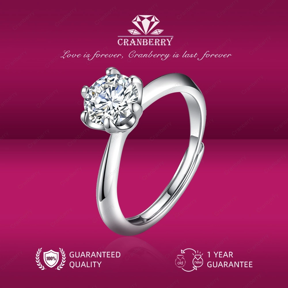 Cincin Aesthetic Wanita Couple Cewek Swaroski  Aksesoris Adjustable Tunangan Cranberry Jewellery Anti Karat Luntur Berubah Garansi 1Tahun High Quality Grade R16