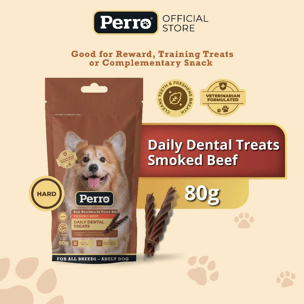 Perro Dental Stick Spiral Smoked Beef 80gr