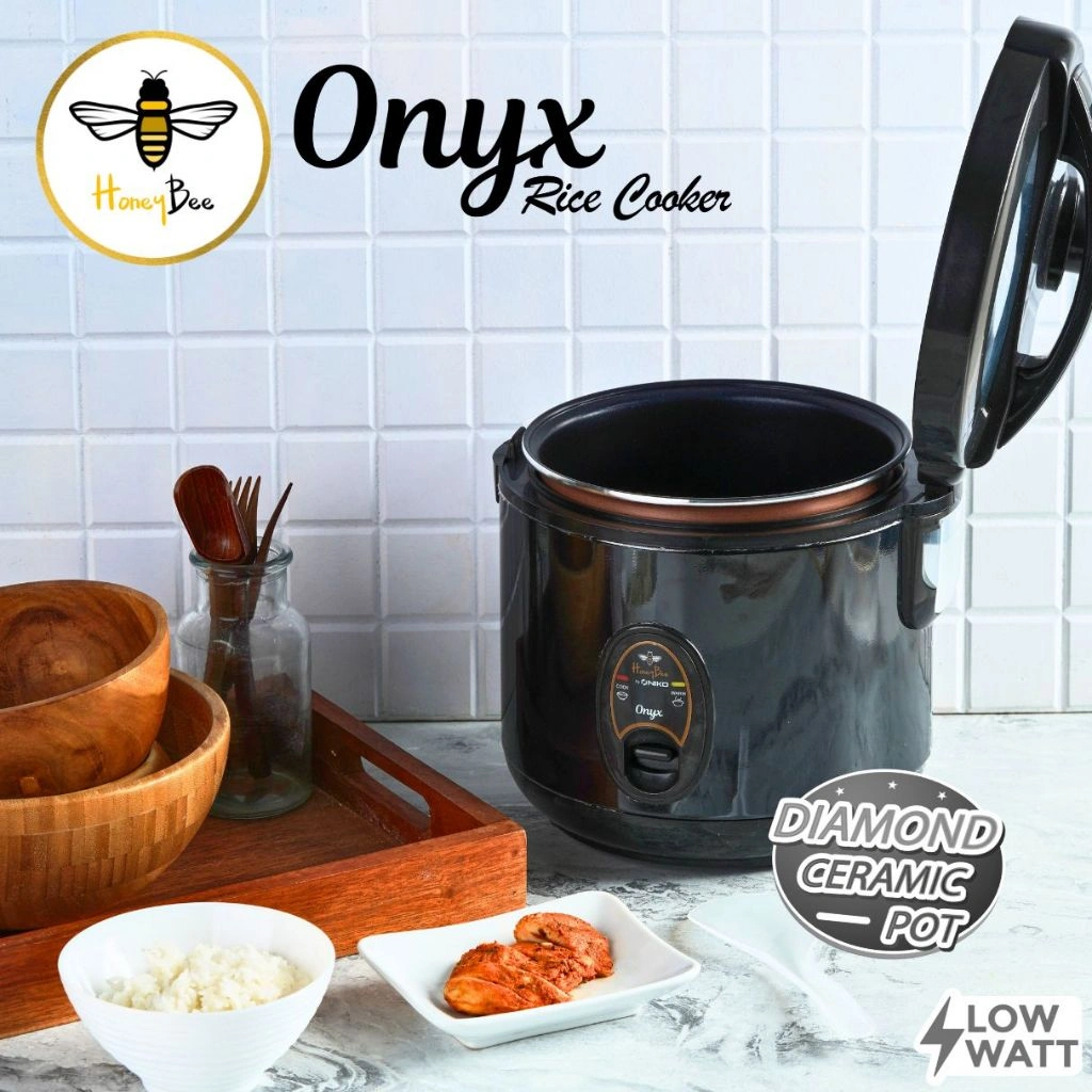 Honeybee Onyx Rice Cooker 1.2Lt Kaca Transparan