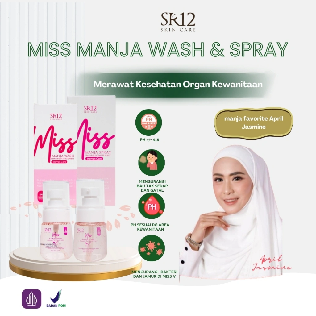 MISS MANJA SPRAY & WASH SR12 paket lengkap untuk atasi masalah kewanitaan