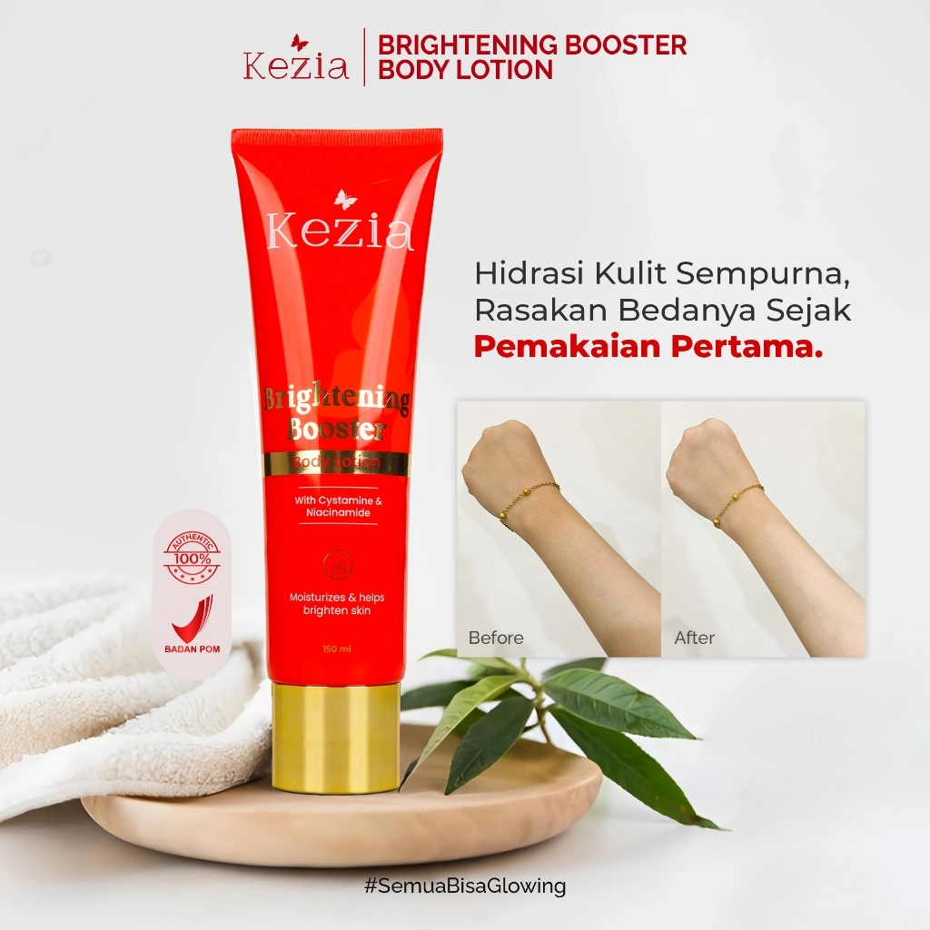 KEZIA Skincare Brigthening Booster Body Lotion - Mencerahkan & Melindungi Kulit dari Sinar UV Mempercepat pencerahan kulit