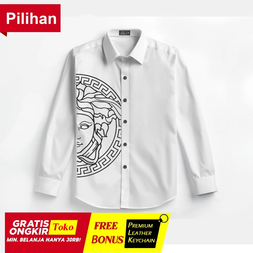 LVN - Kemeja Lengan Panjang motif medusa kemeja kemeja premium kemeja distro branded