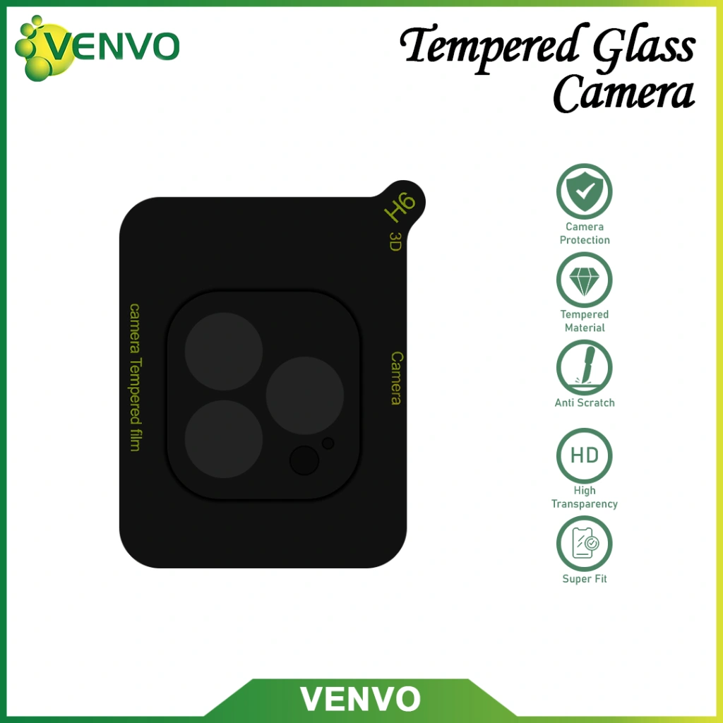 VENVO - Tempered Glass Camera Xiaomi Mi 11 Lite 11T 11T Pro 13T 13T Pro Redmi 10 4G 10 Prime 10C 13 4G 13X 13C 14C 9T A1 A2 Poco C40 C65 M6 4G
