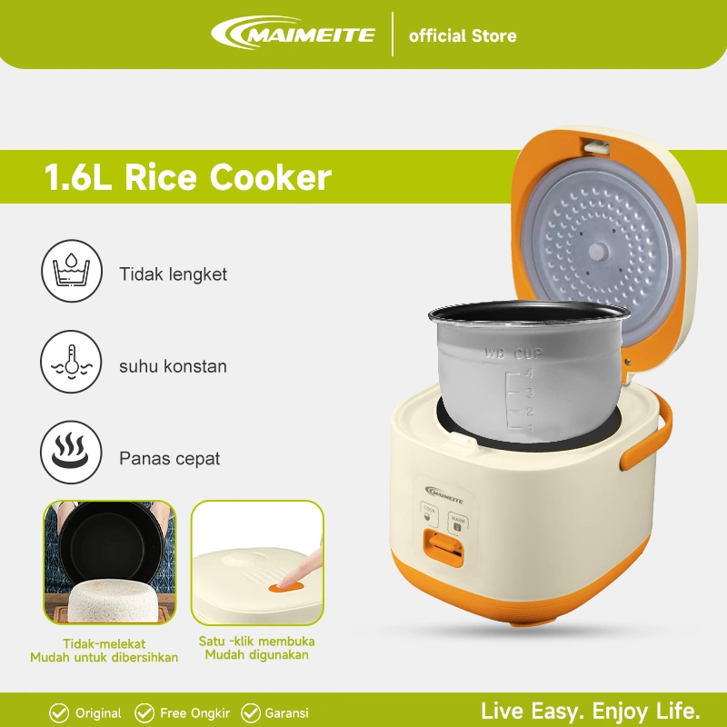 MAIMEITE Rice Cooker  magic com 1.6L mini /Portable/Travel version/ student version/ Multifungsi/Panci anti lengket penanak nasi Magiccom Kecil Low Watt