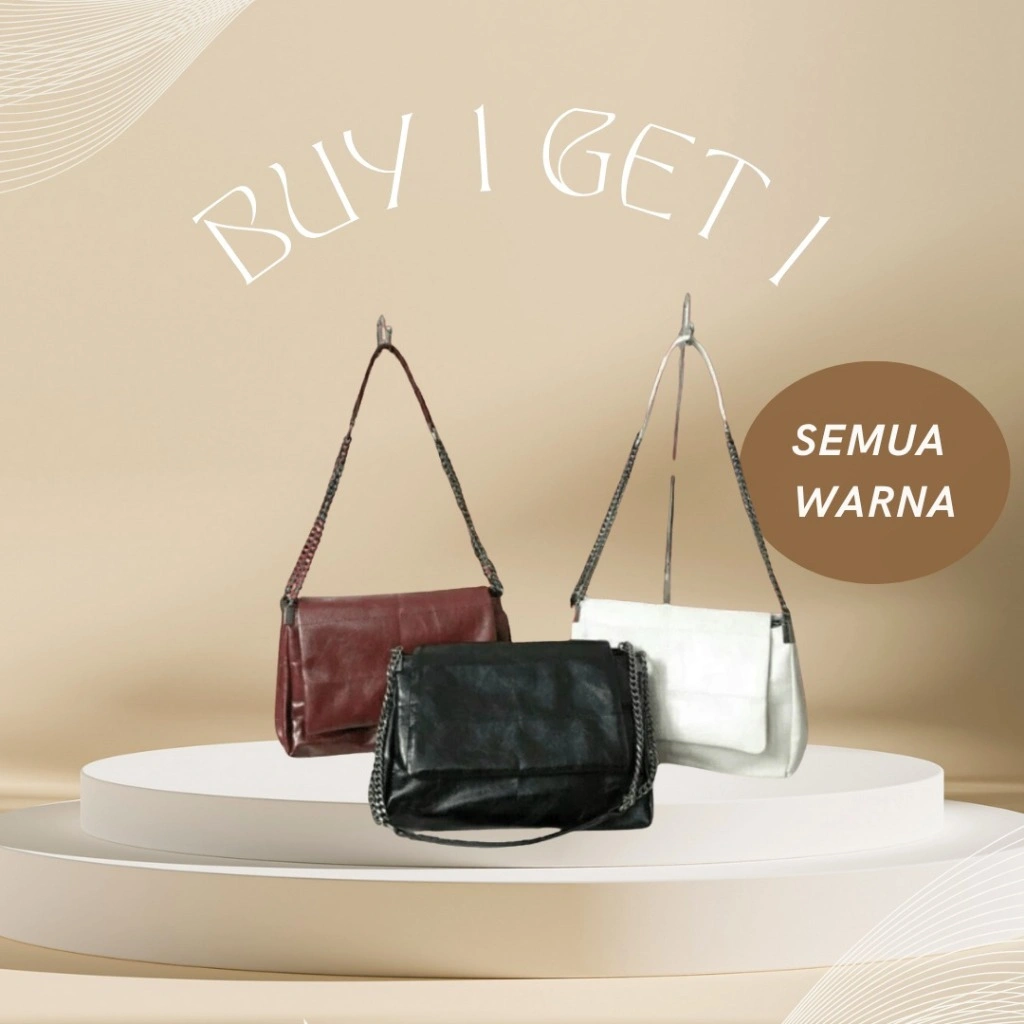 [Buy 1 Get 1] Tas bahu wanita zraa trapesium 2 ruang flap magnet import#004