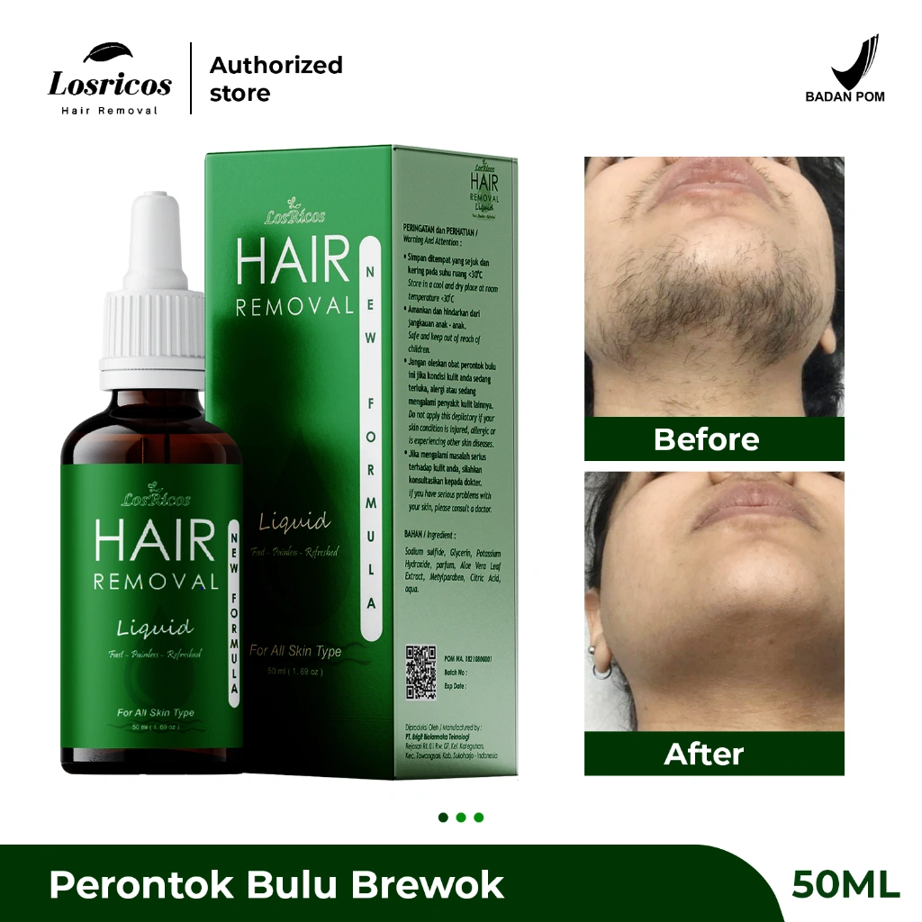 Losricos Perontok Bulu Brewok Permanen - Hair Removal Penghilang Bulu Jenggot  Untuk Kulit Normal