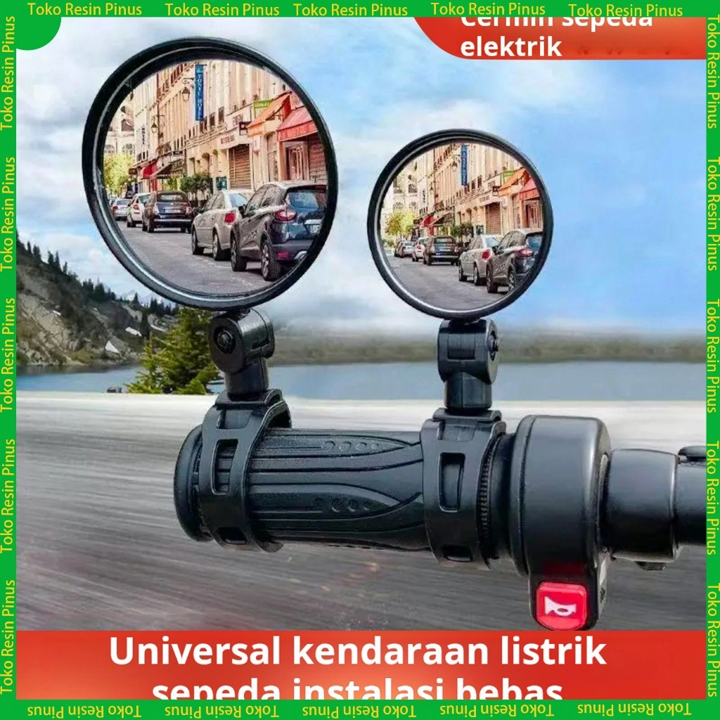 Kaca spion sepeda dengan sudut lebar dan bidang pandang lebar