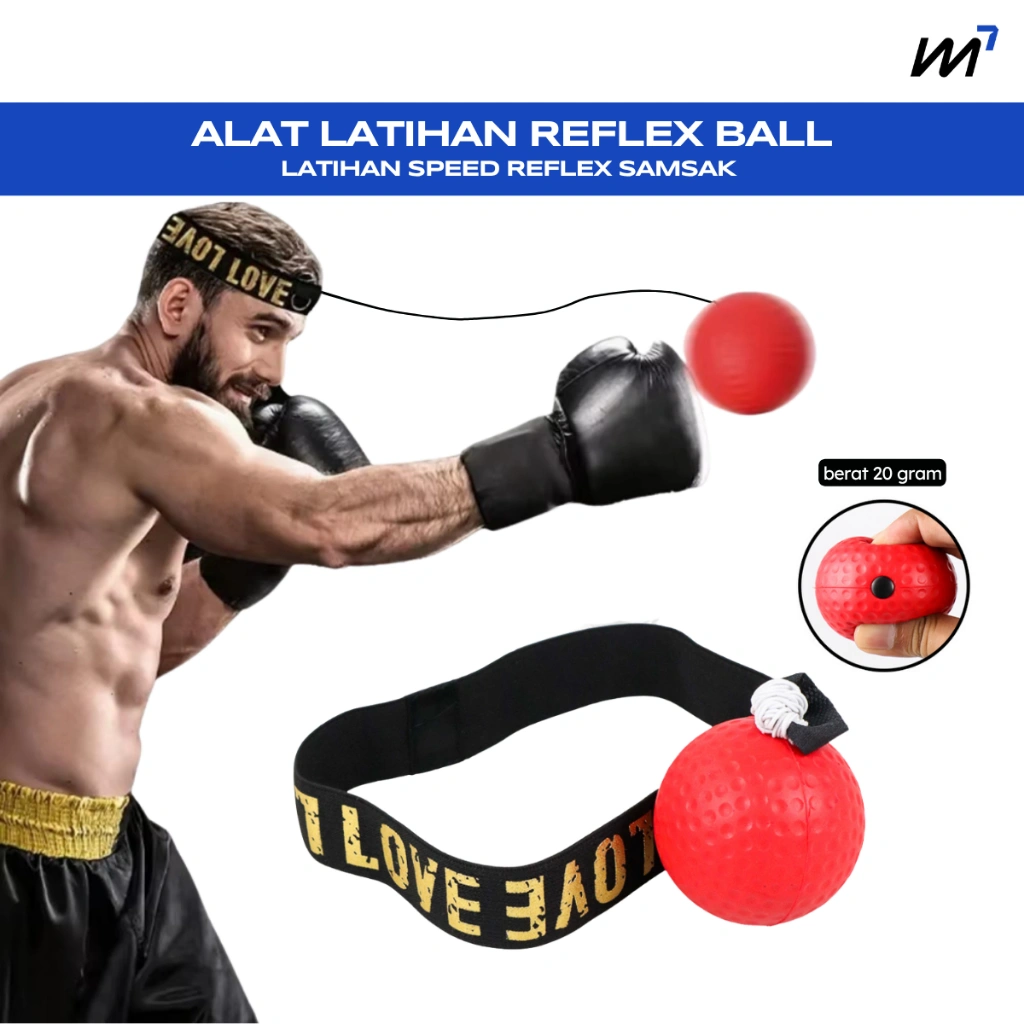 Punching Reflex Ball Samsak Tinju Kepala Boxing Speed Punching Reaction Agility Training 20g
