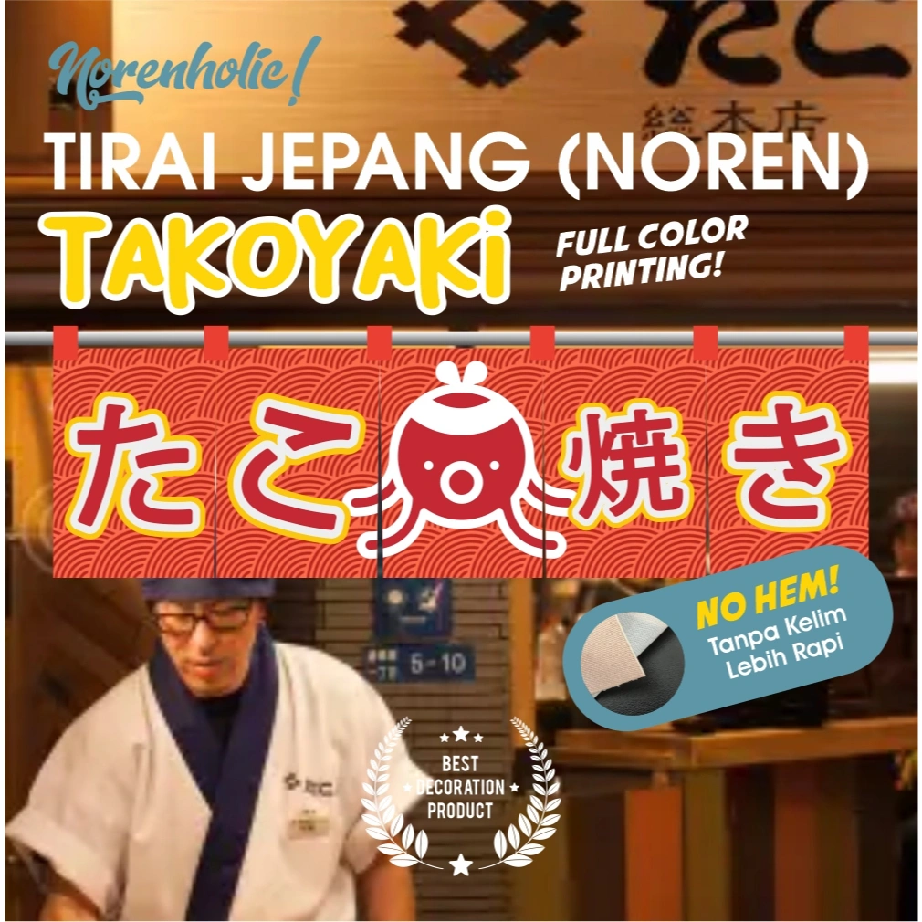 TIRAI JEPANG CUSTOM kain noren ala restoran jepang full color