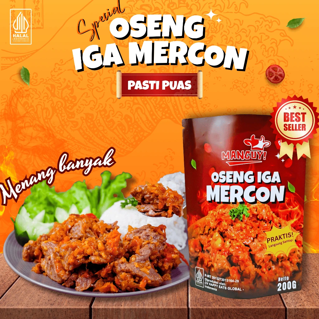 Mancuy Oseng Iga Mercon - Lauk Siap Saji - Makanan Siap Saji - Lauk Oseng Iga Mercon