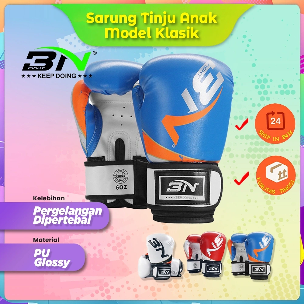 Sarung Tinju Anak BN Fight | Gloves Boxing Kickboxing Bela Diri | Sarung Tinju Latihan Anak