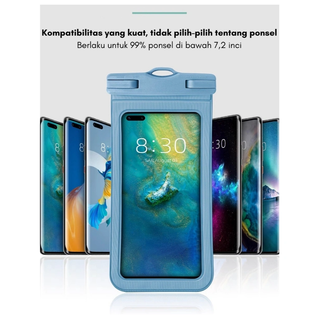 Kantong Casing Anti Air HP Pelindung Ponsel Tahan Air Cocok Untuk Semua Jenis Ponsel SGS PASS TPU
