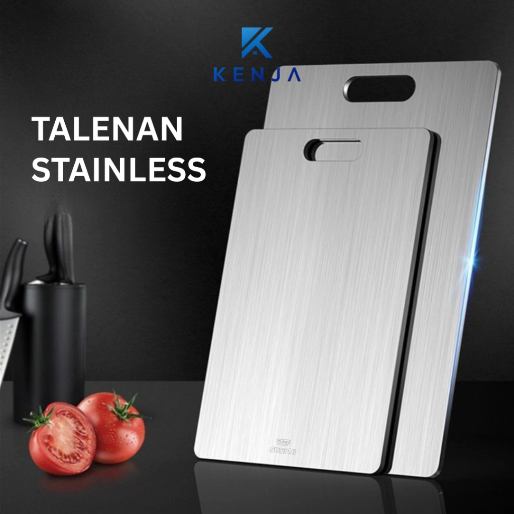 KENJA Talenan Stainless Steel Anti Lengket Tatakan Memotong Higienis Anti Karat