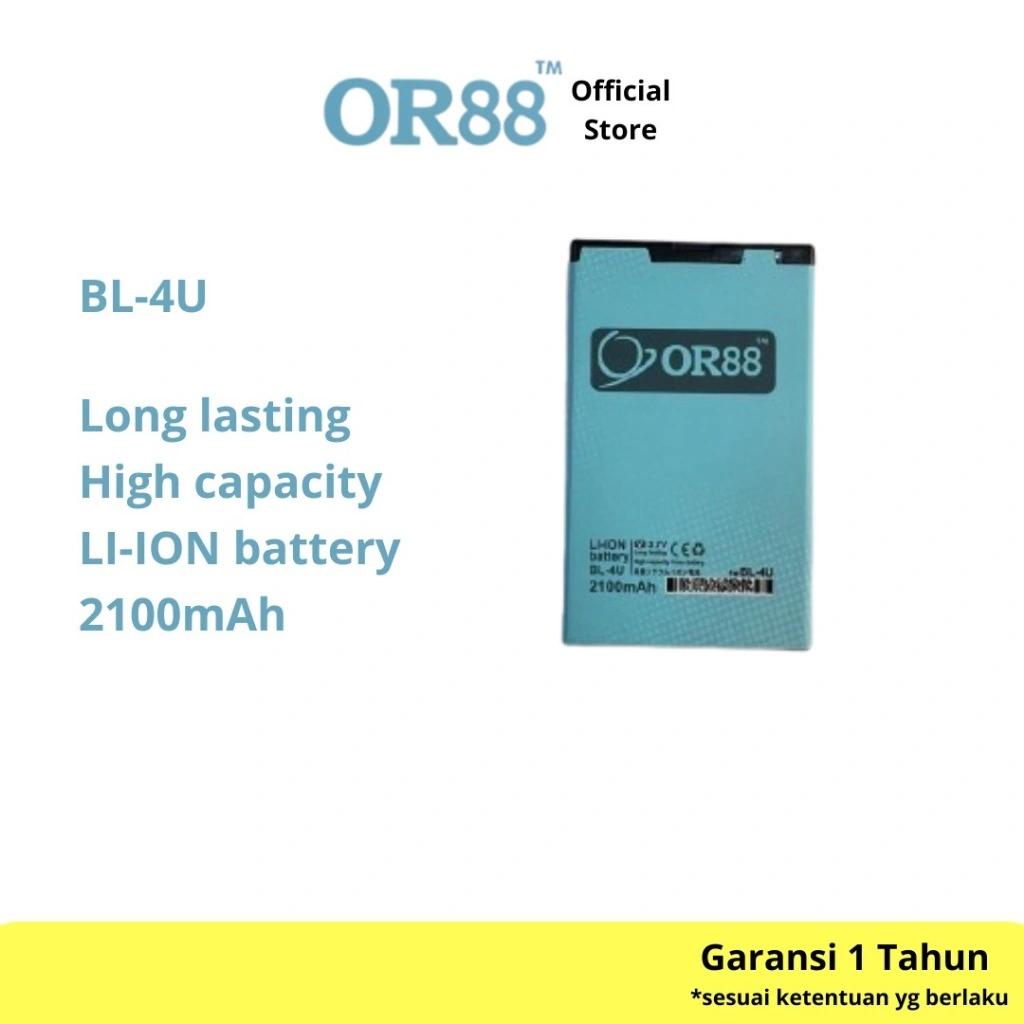 OR88 baterai batre battery double power nokia E66 / E75 / nokia 206 / 301 / 500 / 3120 / BL-4U / BL4U / BL 4U