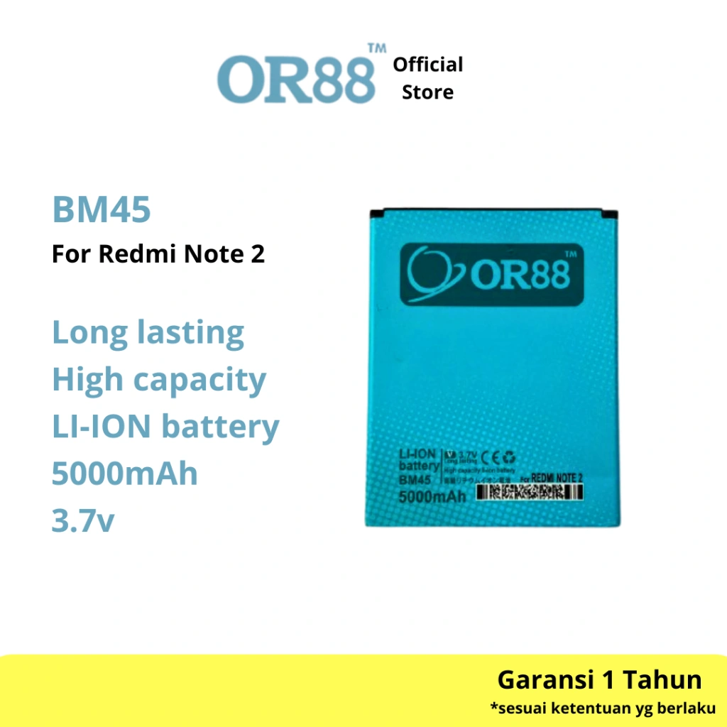 OR88 baterai batre battery double power xiaomi redmi note 2 / redmi note 2 prime / BM45