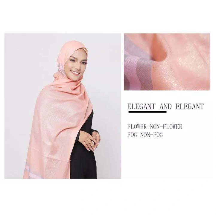 [PROMO] Hijab Jilbab Pashmina Silk Gliter Motif Flatix Import Syal/Scarf by Mobasa