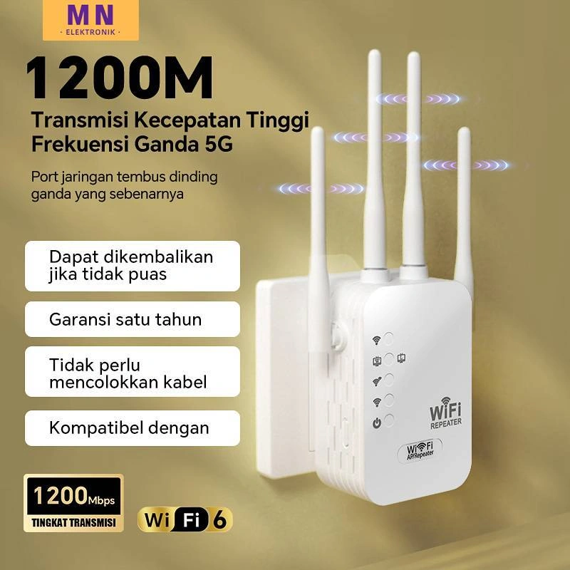 (Garansi )Penguat Sinyal WIFI 300M Wireless Wifi Range Extender 5G Dual Band EU Repeater 4/6 Antena Jaringan Repeater Router