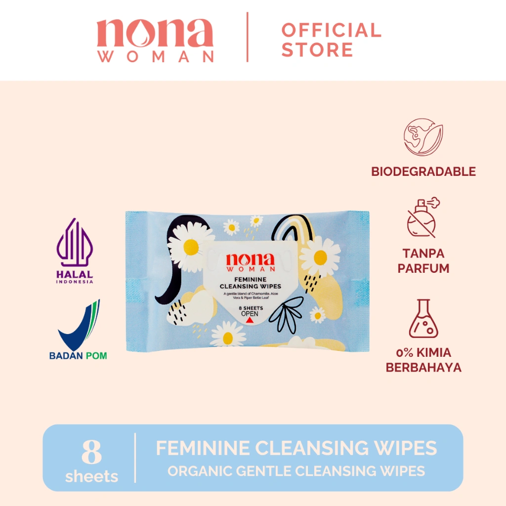 NONA WOMAN Feminine Wipes | Tisu Basah Intim by Nona Woman | 8 sheets