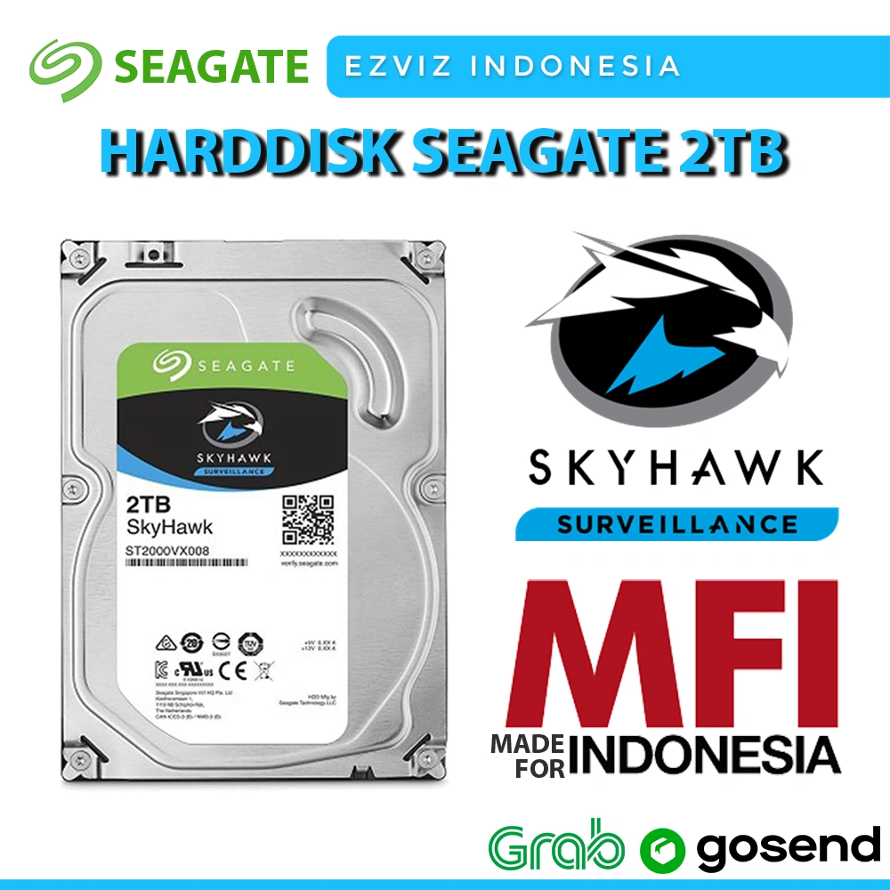 HARDDISK 2TB SEAGATE SKYHAWK MFI INDONESIA 3 TAHUN RESMI