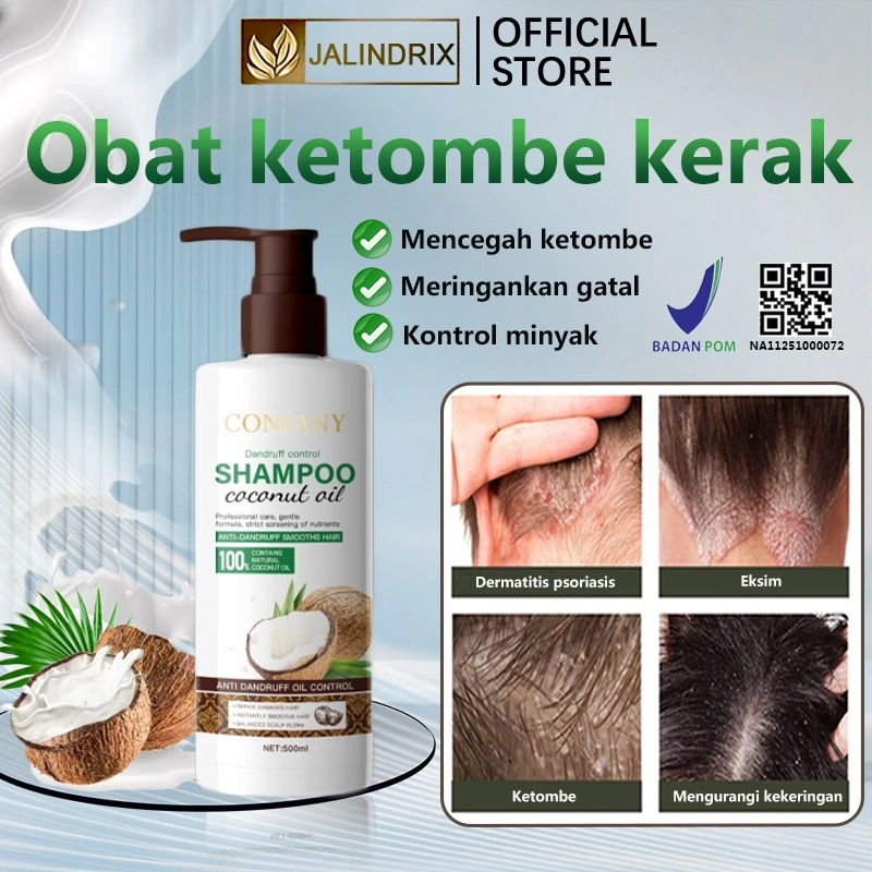 Jalindrix Anti dandruff Sampo anti ketombe sampoo Ekstrak Kelapa Oil control psoriasis Shampoo 500ml kulit kepala kering dan ketombe obat ketombe ampuh