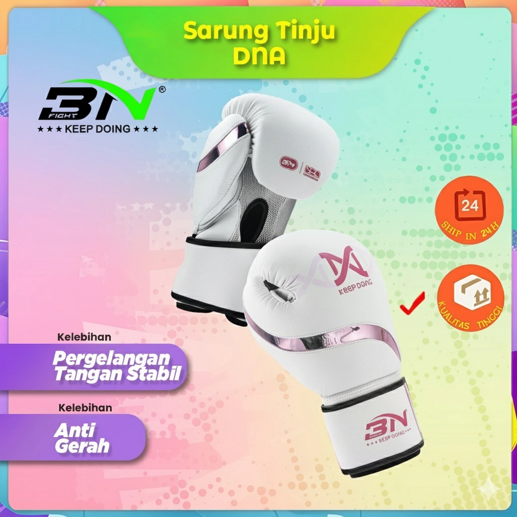 Sarung Tinju BN Fight DNA | Boxing Gloves Kickboxing Sparring Fitness Gym Training | Sarung Tinju Latihan Dewasa Pria Wanita