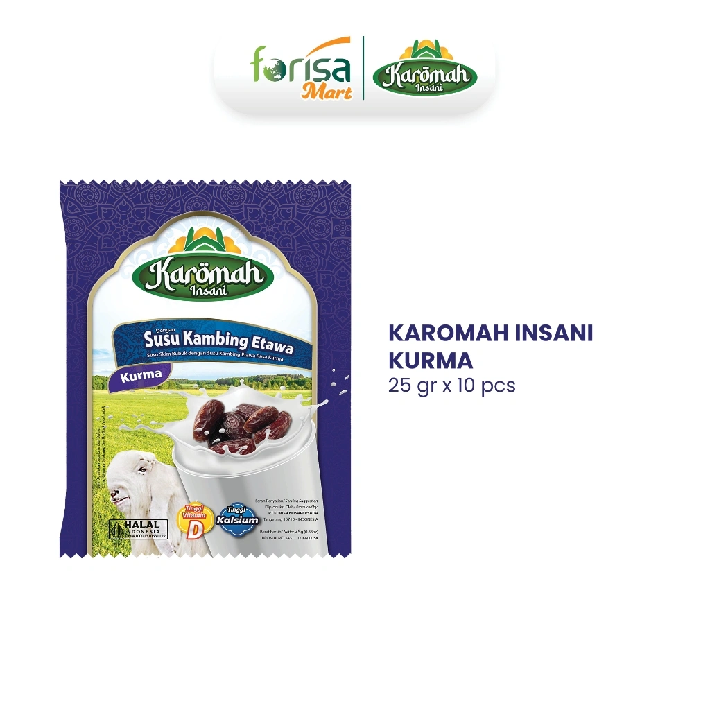 Susu Kambing Etawa Rasa Kurma Karomah Insani | Renceng - 20gr x 10 Sachet
