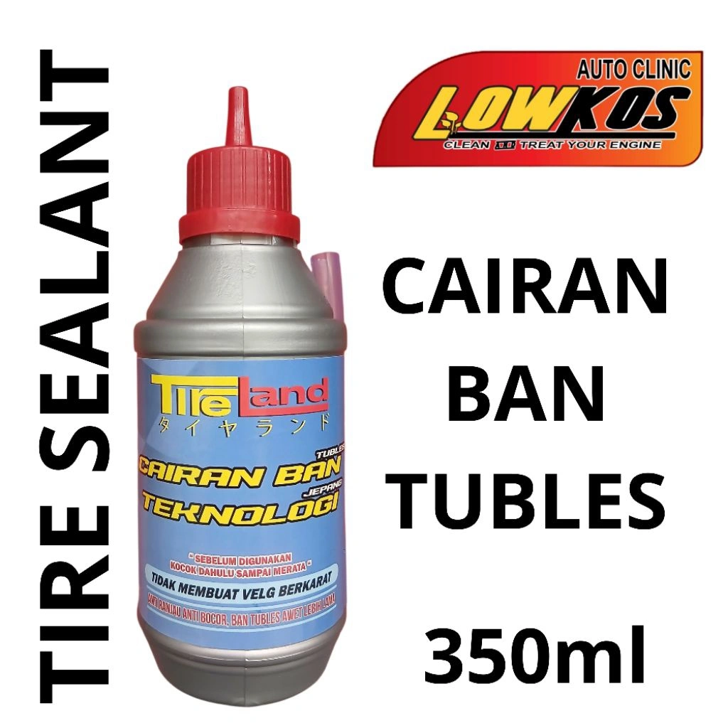 TIRELAND Cairan Tambal Ban Tubeless Tubles Motor Mobil 350ml anti bocor - Stiker Biru