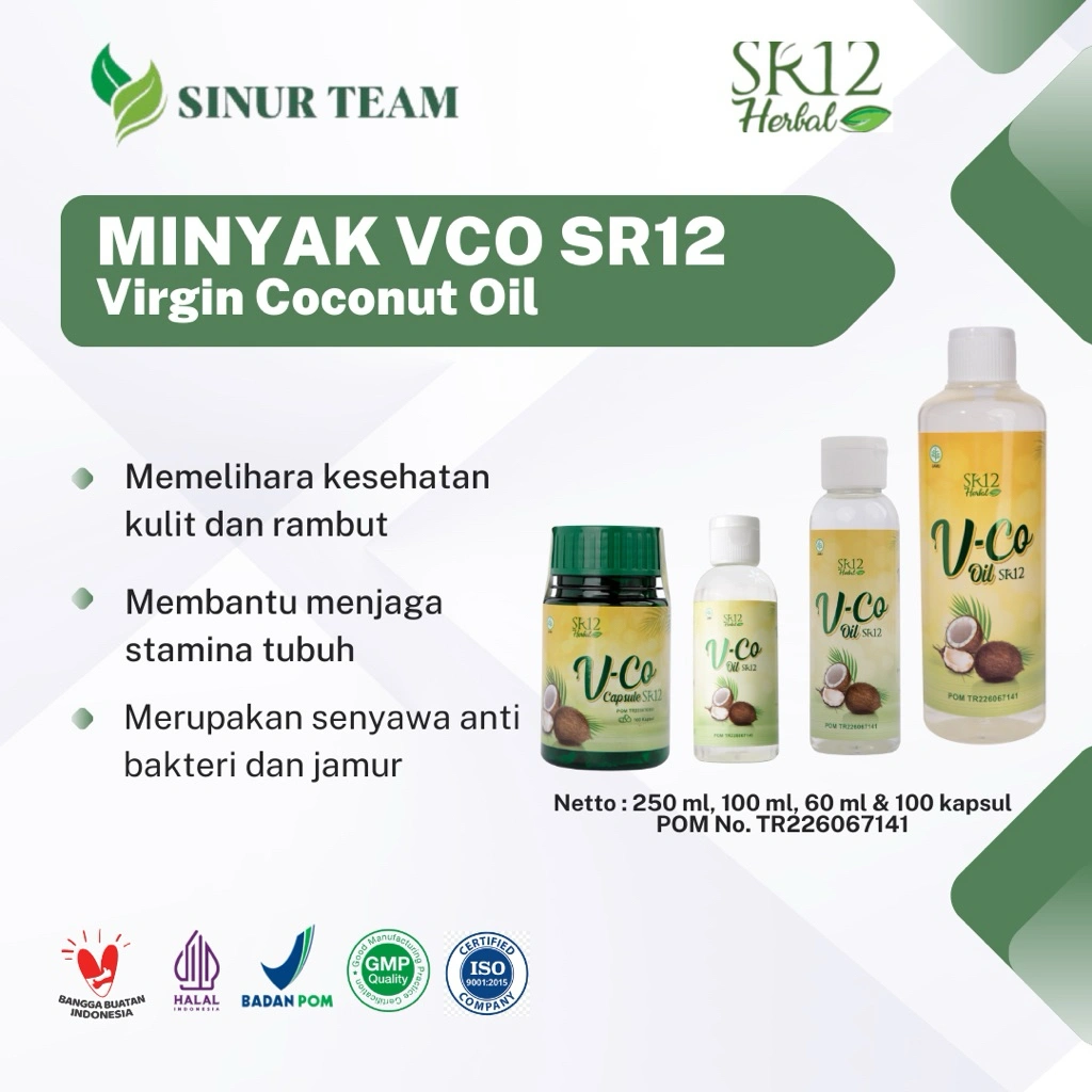 IMUN BOOSTER !! VCO MINYAK KELAPA MURNI SR12 / VICO VIRGIN COCONUT OIL 60 ML