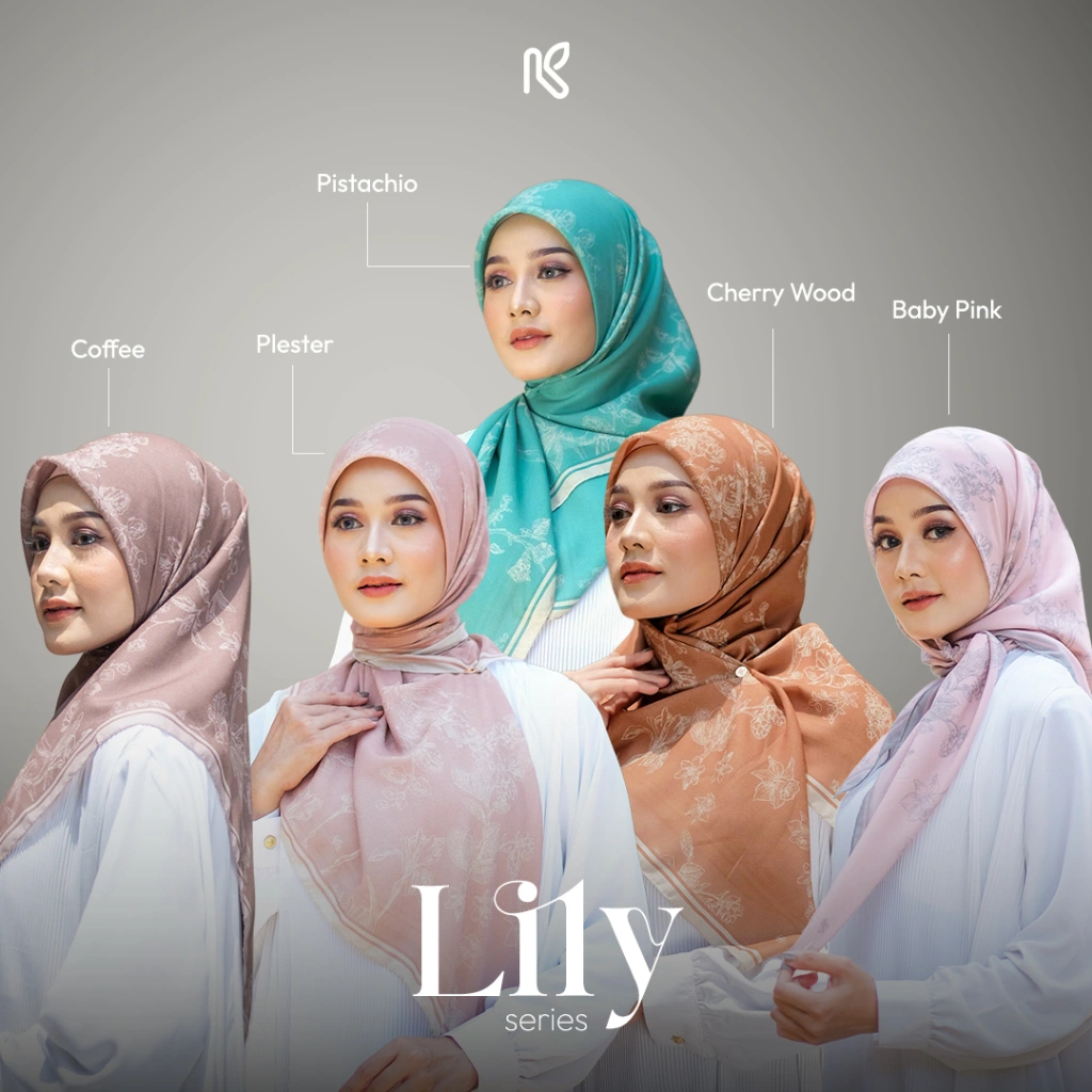 Hijab Segiempat Motif Killua Lily Series - Kerudung Segi Empat Motif Voal