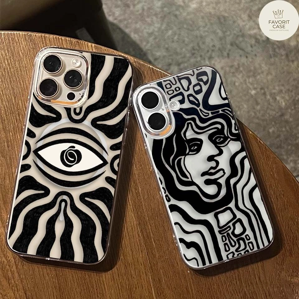 Iphone X Xs XR 11 12 PRO PROMAX Premium Magsafe Soft Case Motif Cool Edgy Art Mural Doodle Silikon Casing GMLC 900 901