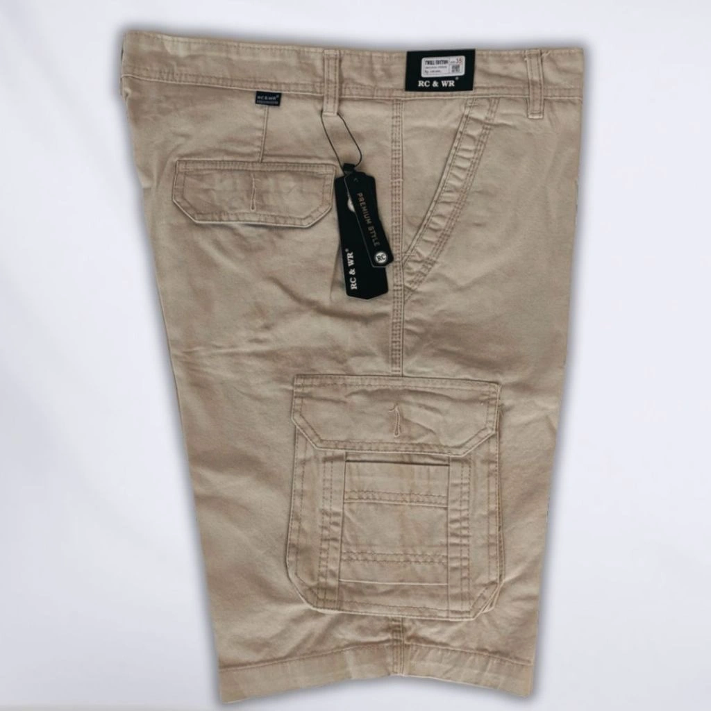 Celana Pendek Cargo Pria Bahan Katun Canvas Tebal