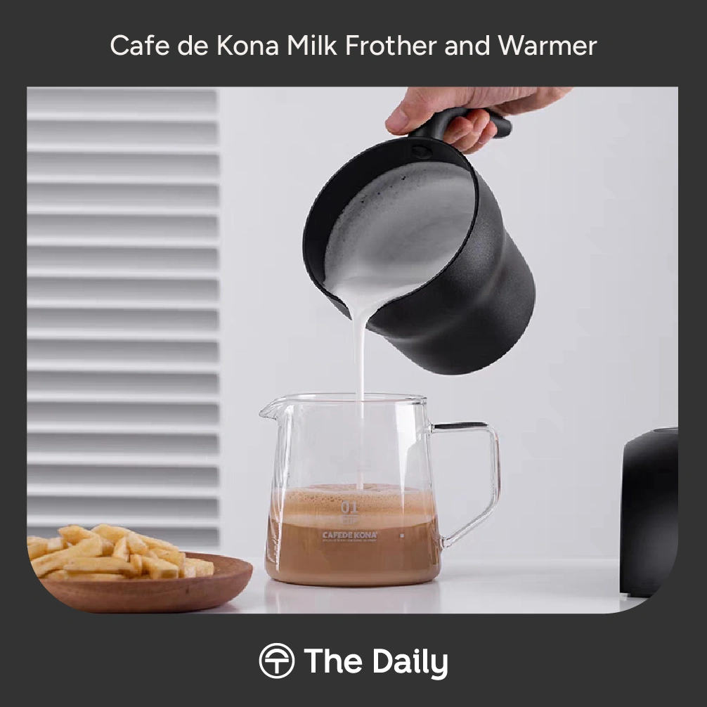 CAFE DE KONA Milk Frother Electric Kettle and Warmer – Mesin Teko Pembuat Busa & Pemanas Susu Elektrik