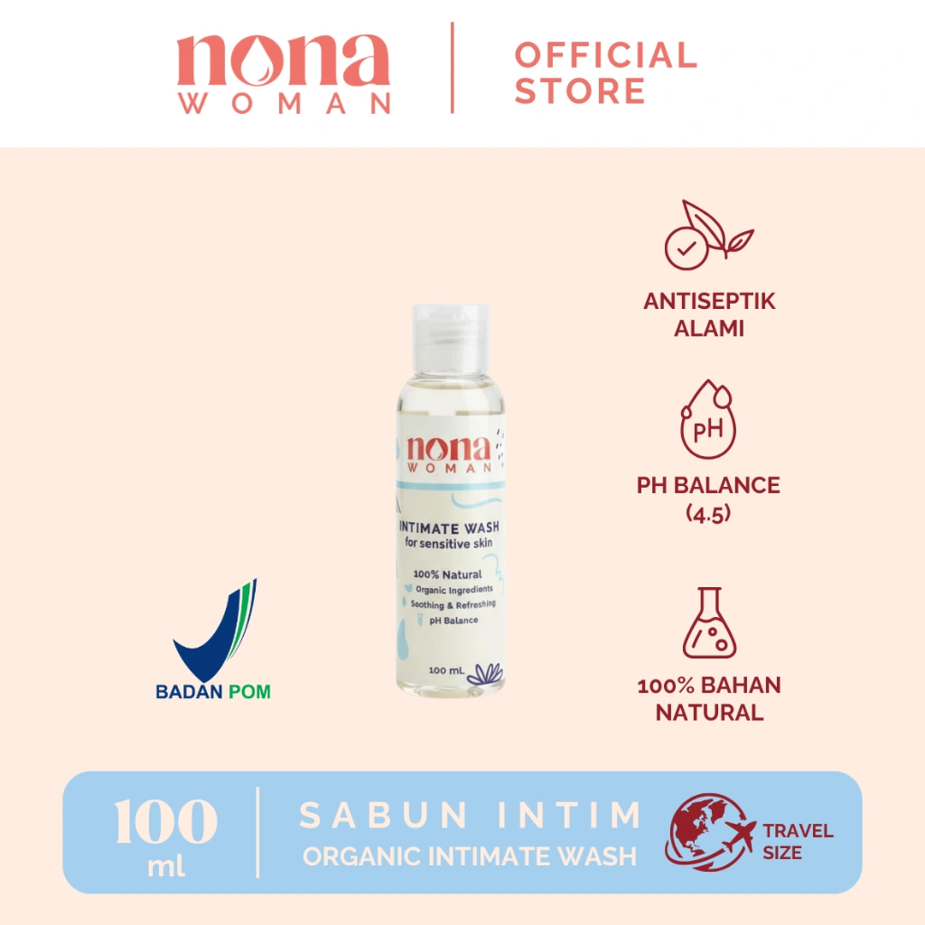 NONA WOMAN Travel Size Organic Intimate Wash  | Sabun Intim Organik | 100ml