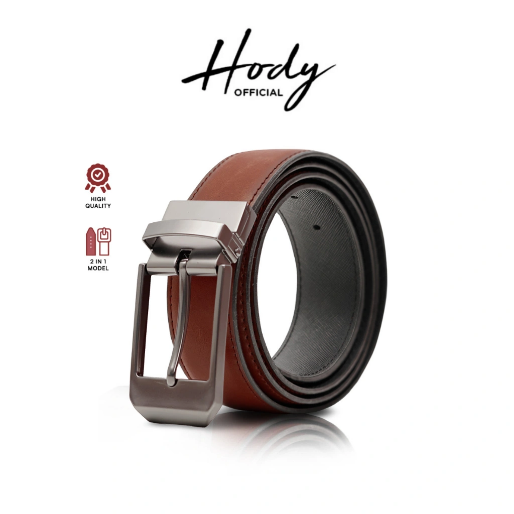 Hody - Ikat Pinggang Pria 2 in 1 Ikat Pinggang 4 in 1 Ikat Pinggang Pria Kulit Sabuk Pria Buckle Putar - GAVIN BELT