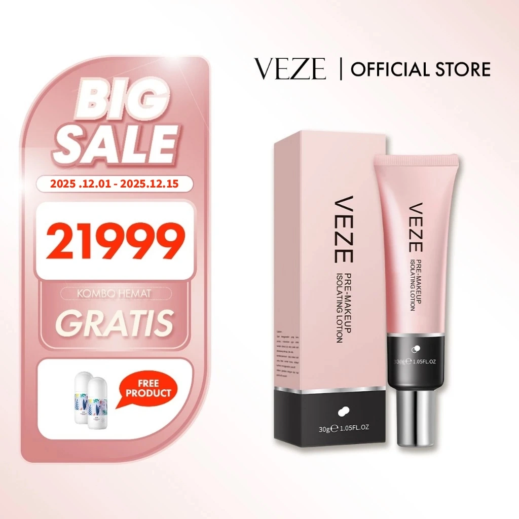 [BPOM] - VEZE Primer Base Makeup UV Shield  Pre-milk Base Concealer Cream Menjaga Riasan Makeup 30g