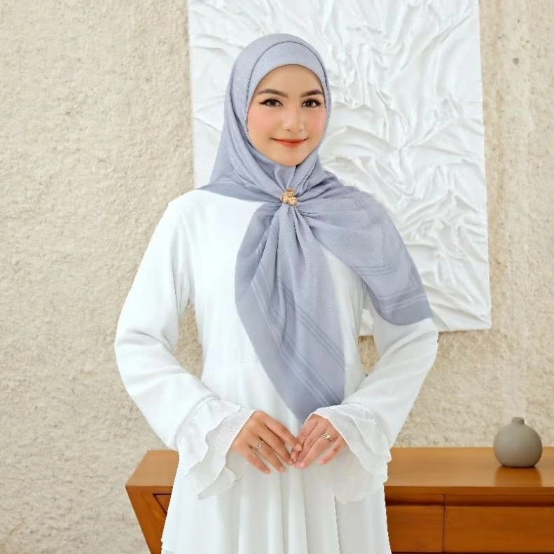Abelly Hijab Voal Motif Premium Lasercut Segi Empat Muslim Kerudung Bahan Voal Premium Adem Ukuran Standar 110x110 cm Syar'i 130x130 cm
