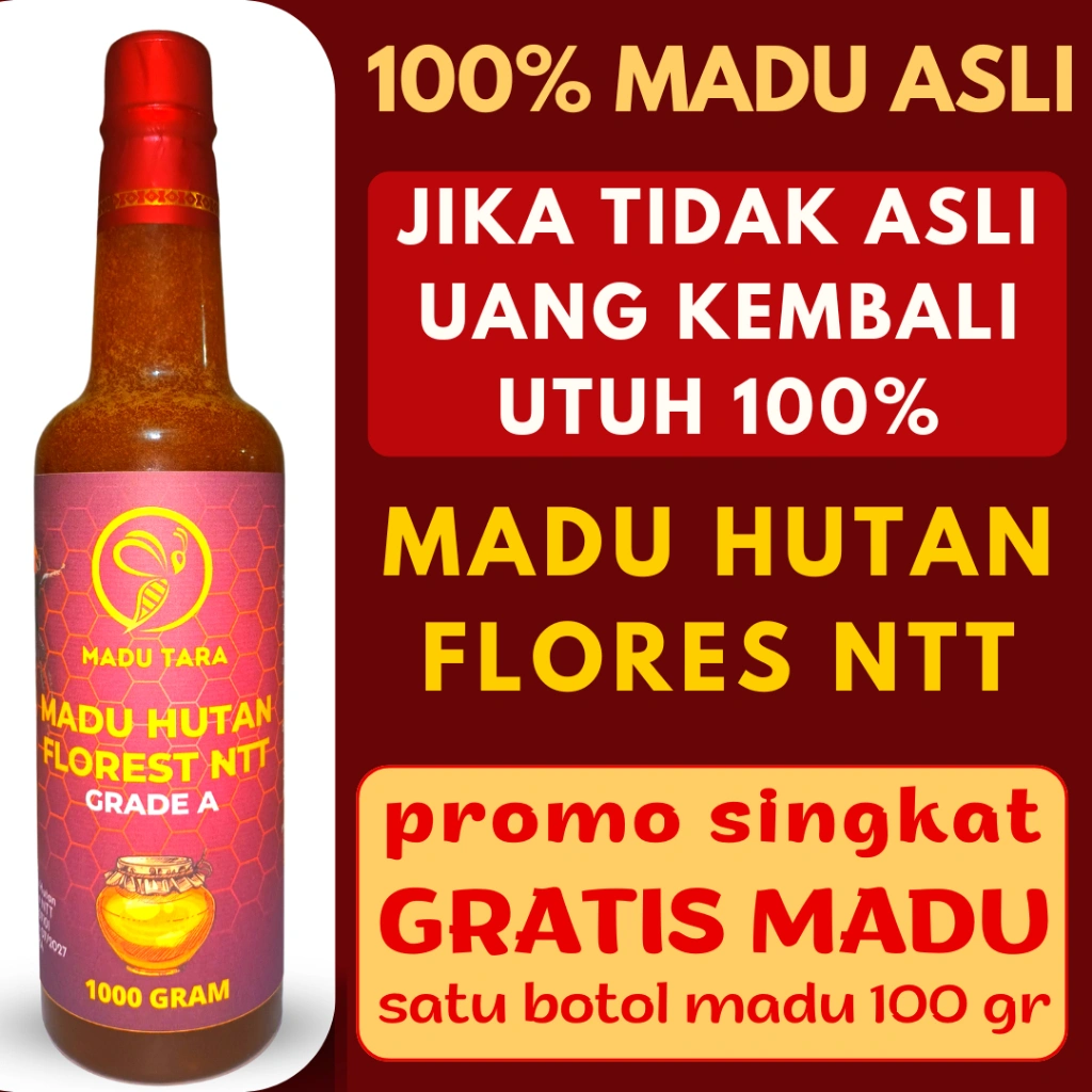 MADU HUTAN FLORES NTT MADU ASLI MADU MENTAH MURNI RAW HONEY MADU TARA
