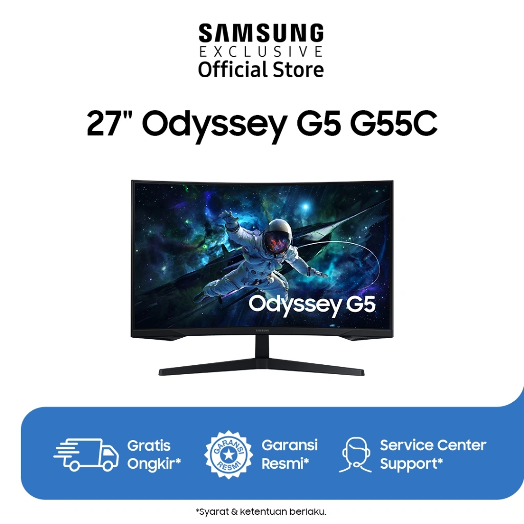 Samsung Monitor Odyssey 27" G5 G55C QHD 165Hz | Gaming Monitor | LS27CG552EEXXD