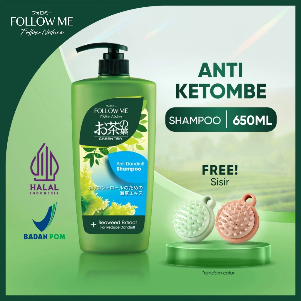 Follow Me Follow Nature - Green Tea Anti-Dandruff Shampoo - Shampo Anti Ketombe 650Ml