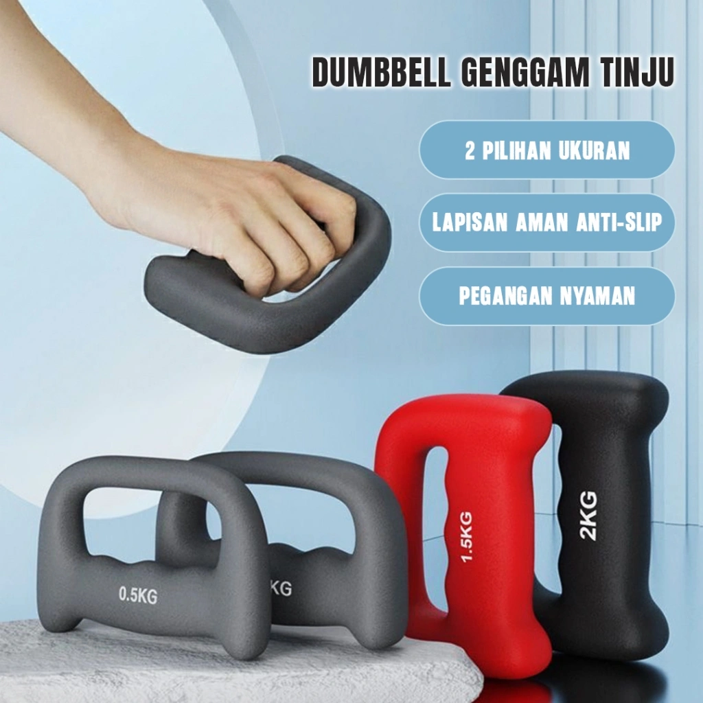 BBAK Dumbell Barbel Dumbbell neoprene 1 Kg/1.5 Kg Bahan Vinyl Anti-Slip | Dumble Mini Olahraga Angkat Beban Neoprene