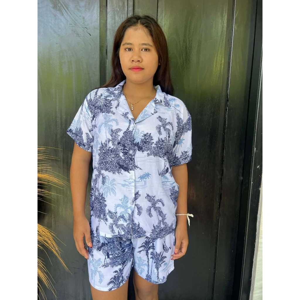 One set pyama pendek motif macan keluaran terbaru