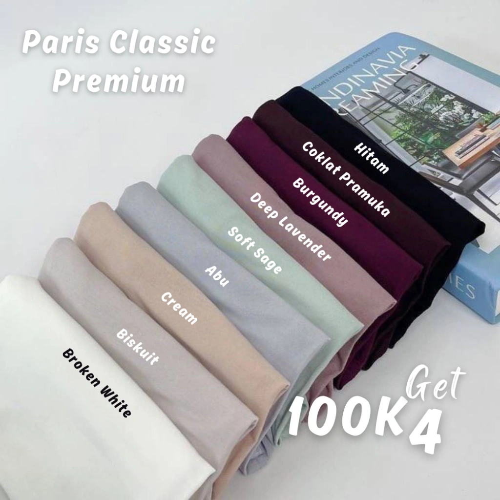 Kerudung Paris Classic Premium Segiempat | Jilbab Hijab Paris Jadul Classic Nyaman
