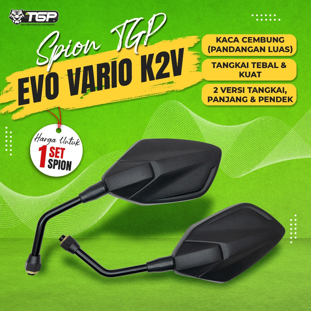 Spion Motor Honda TGP Evo Vario K2V Stylo HDV Forza Beat Scoopy Genio PCX CB CBR 150 160 Kaca Cembung - Panjang